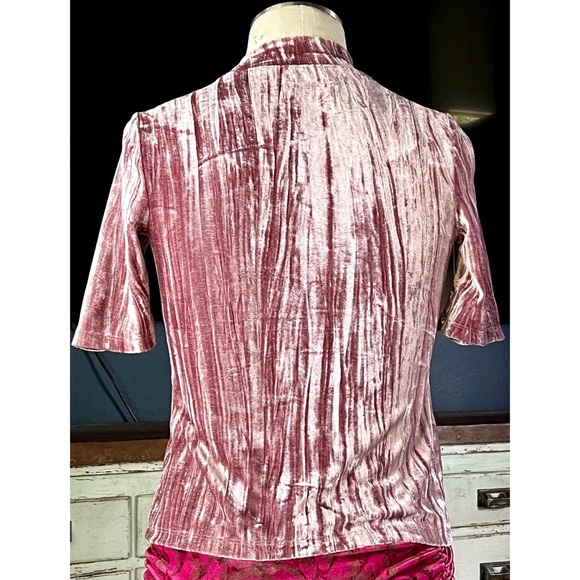 Anthropologie Velveteen Mock Neck Top XSP - Picture 7 of 10